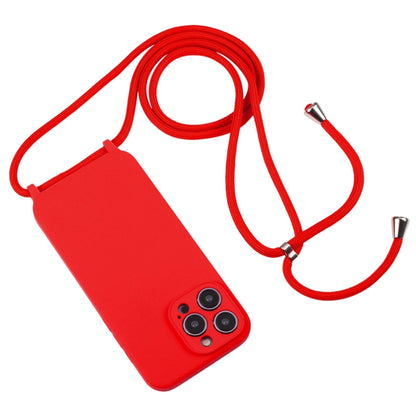 For iPhone 14 Pro Max Crossbody Lanyard Liquid Silicone Case(Red) - iPhone 14 Pro Max Cases by buy2fix | Online Shopping UK | buy2fix