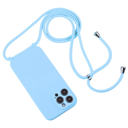 For iPhone 14 Pro Max Crossbody Lanyard Liquid Silicone Case(Blue) - iPhone 14 Pro Max Cases by buy2fix | Online Shopping UK | buy2fix