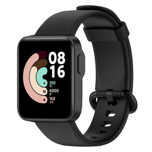 For Xiaomi MI Watch Lite / Redmi Watch Litchi Texture Leather Watch Band(Black) - Watch Bands by buy2fix | Online Shopping UK | buy2fix