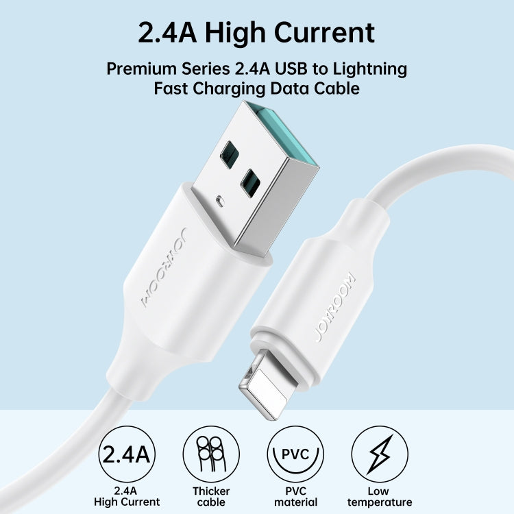 JOYROOM S-UL012A9 2.4A USB to 8 Pin Fast Charging Data Cable, Length:2m(White) - Normal Style Cable by JOYROOM | Online Shopping UK | buy2fix