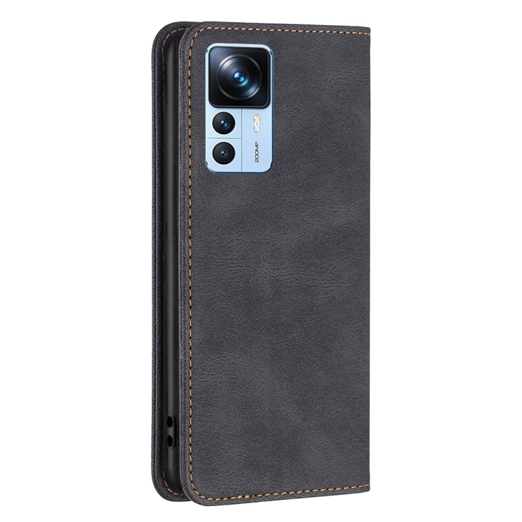 For Xiaomi 12T / 12T Pro / Redmi K50 Ultra Magnetic RFID Blocking Anti-Theft Leather Phone Case(Black) - Xiaomi Cases by buy2fix | Online Shopping UK | buy2fix