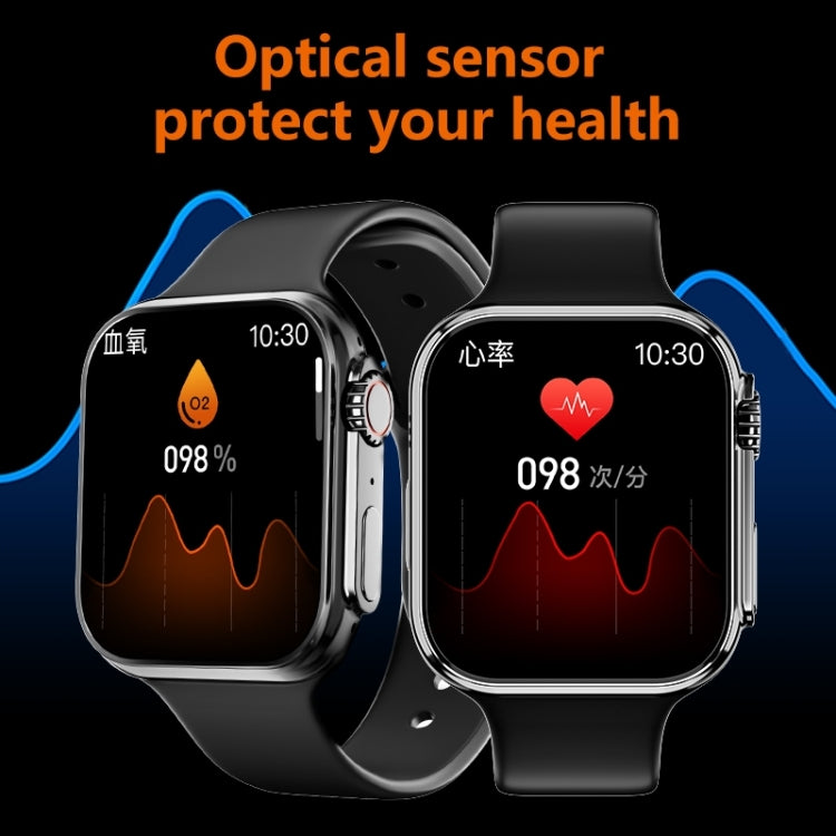WS8 Plus 2.0 inch IPS Full Touch Screen Smart Watch, IP68 Waterproof Support Heart Rate & Blood Oxygen Monitoring / Sports Modes(Matte Black) - Smart Wear by buy2fix | Online Shopping UK | buy2fix