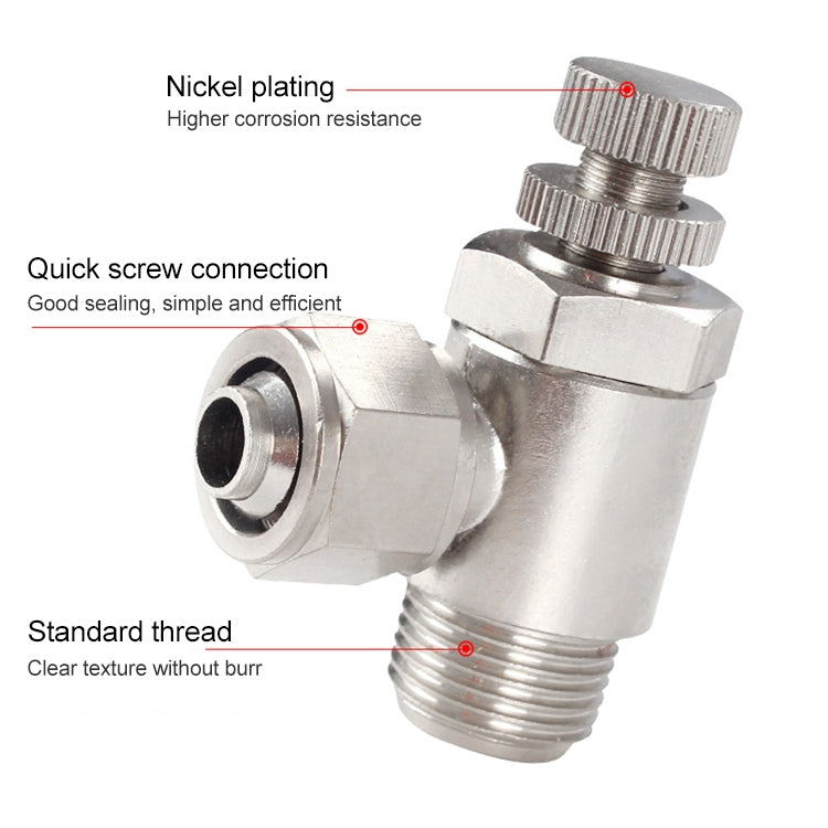 SL10-03 LAIZE Nickel Plated Copper Trachea Quick Fitting Throttle Valve Lock Female Connector -  by LAIZE | Online Shopping UK | buy2fix
