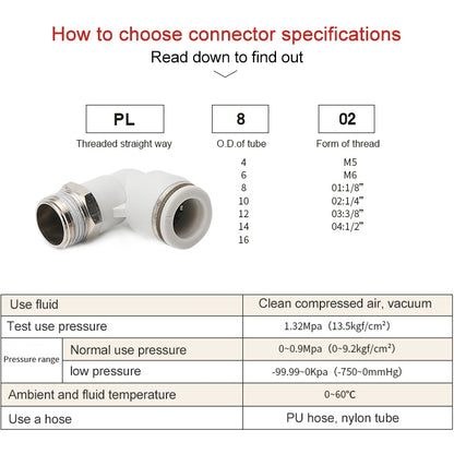 PL8-04 LAIZE PL Elbow Pneumatic Quick Fitting Connector -  by LAIZE | Online Shopping UK | buy2fix