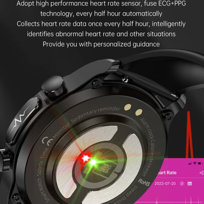 E400 1.39 inch HD Round Screen TPU Watch Strap Smart Watch Supports ECG Monitoring/Non-invasive Blood Sugar(Blue) - Smart Wear by buy2fix | Online Shopping UK | buy2fix