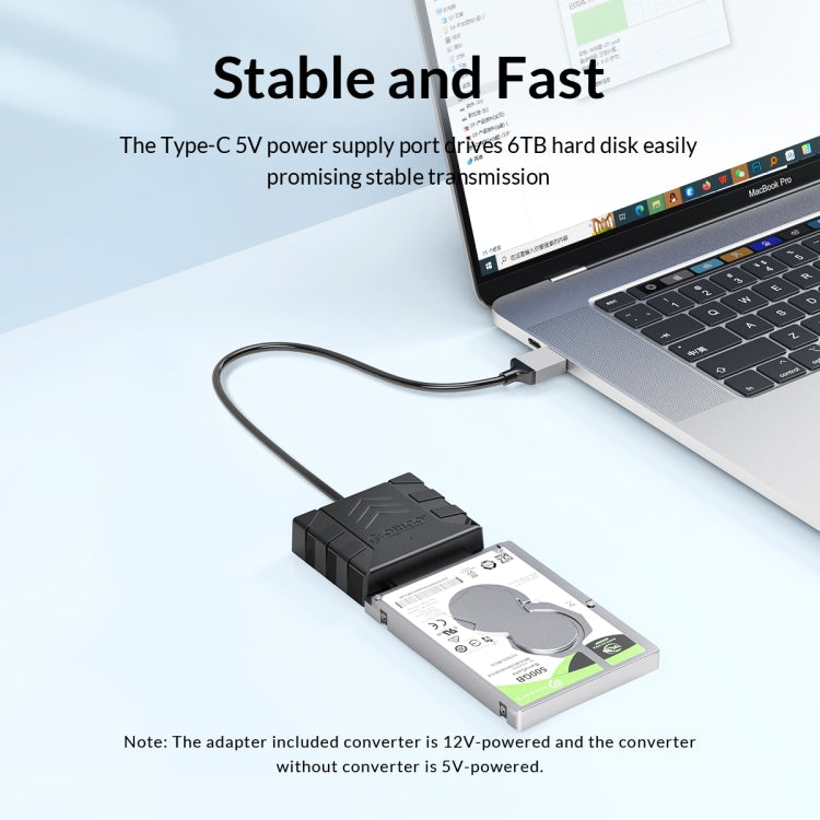 ORICO UTS1 USB 3.0 2.5-inch SATA HDD Adapter with 12V 2A Power Adapter, Cable Length:1m(UK Plug) - USB to IDE / SATA by ORICO | Online Shopping UK | buy2fix