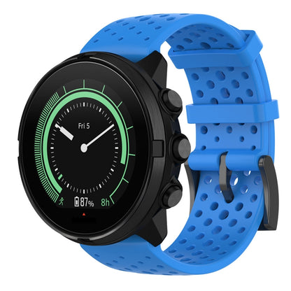 For Suunto 9 Breathable Silicone Watch Band, Exclude the Subject(Blue) - Smart Wear by buy2fix | Online Shopping UK | buy2fix