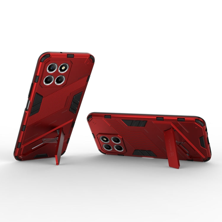 For Honor X8 5G Punk Armor PC + TPU Phone Case with Holder(Red) - Honor Cases by buy2fix | Online Shopping UK | buy2fix