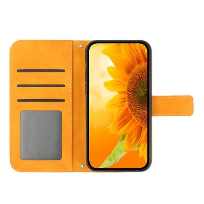 For Xiaomi 12 / 12X Skin Feel Sun Flower Pattern Flip Leather Phone Case with Lanyard(Yellow) - 12 Cases by buy2fix | Online Shopping UK | buy2fix