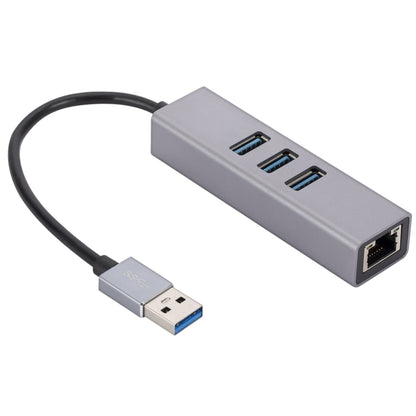 SL-030 USB to Gigabit Ethernet RJ45 & 3 x USB 3.0 Adapter Converter HUB(Grey) - Computer & Networking by buy2fix | Online Shopping UK | buy2fix