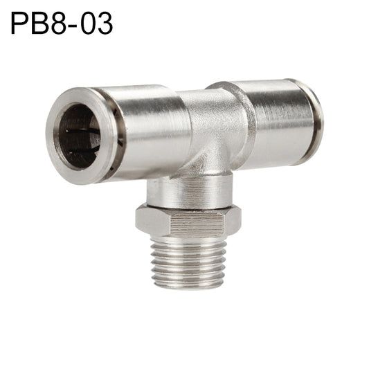 PB8-03 LAIZE Nickel Plated Copper Male Tee Branch Pneumatic Quick Connector -  by LAIZE | Online Shopping UK | buy2fix