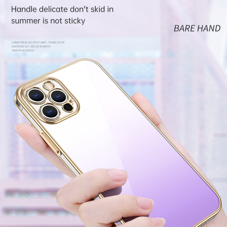 For iPhone 14 Pro SULADA Iridescence Series Plating Transparent Gradient Phone Case(Gold) - iPhone 14 Pro Cases by SULADA | Online Shopping UK | buy2fix