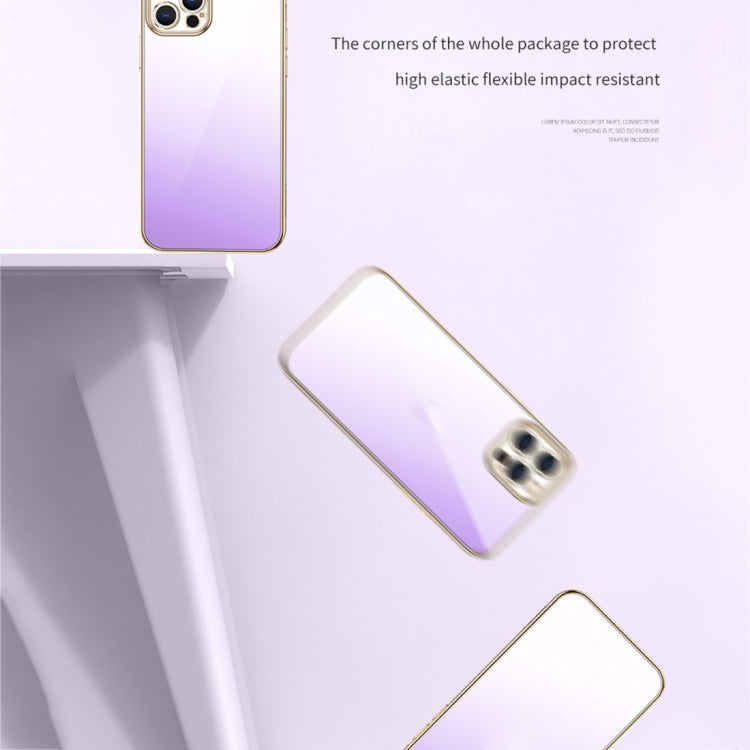 For iPhone 14 Pro SULADA Iridescence Series Plating Transparent Gradient Phone Case(Purple) - iPhone 14 Pro Cases by SULADA | Online Shopping UK | buy2fix