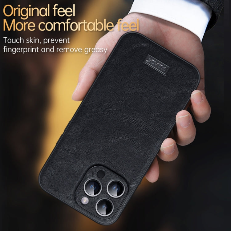 For iPhone 14 SULADA Shockproof TPU + Handmade Leather Phone Case(Black) - iPhone 14 Cases by SULADA | Online Shopping UK | buy2fix