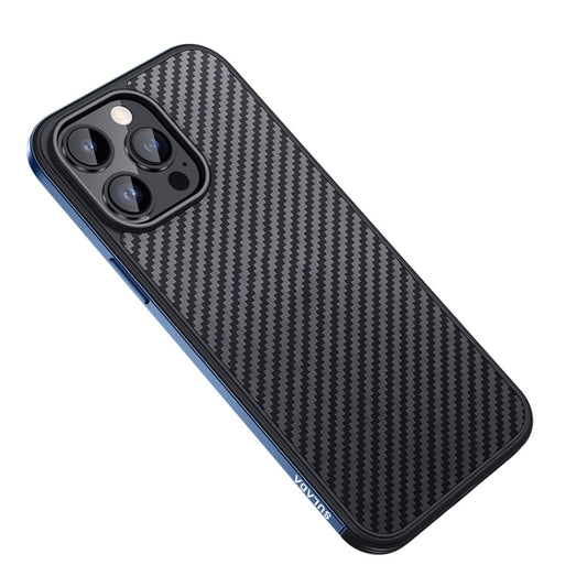 For iPhone 14 Pro Max SULADA Carbon Fiber Textured Shockproof Metal + TPU Frame Case(Dark Blue) - iPhone 14 Pro Max Cases by SULADA | Online Shopping UK | buy2fix