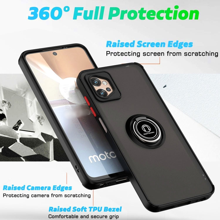 For Motorola Moto G32 Q Shadow 1 Series TPU + PC Phone Case with Ring(Army Green) - Motorola Cases by buy2fix | Online Shopping UK | buy2fix