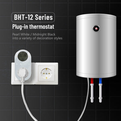 BHT12-C Plug-in LCD Thermostat Without WiFi, EU Plug(White) - Consumer Electronics by buy2fix | Online Shopping UK | buy2fix