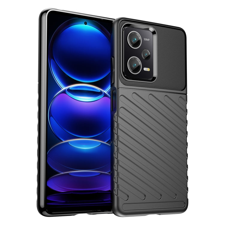 For Xiaomi Redmi Note 12 Pro 5G China Thunderbolt Shockproof TPU Protective Soft Phone Case(Black) - Note 12 Pro Cases by buy2fix | Online Shopping UK | buy2fix