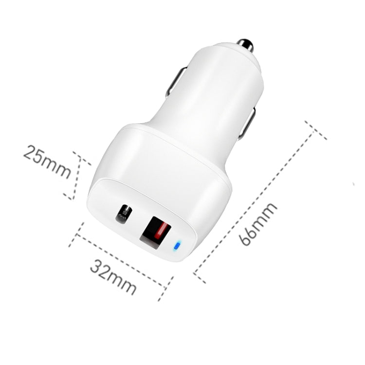 ACC-578 33W USB-C/Type-C+USB Fast Charge Car Charger(White) - In Car by buy2fix | Online Shopping UK | buy2fix