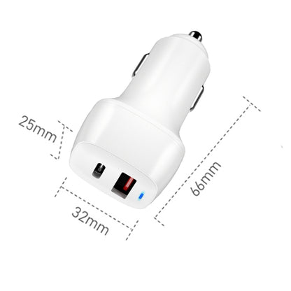 ACC-578 33W USB-C/Type-C+USB Fast Charge Car Charger(White) - In Car by buy2fix | Online Shopping UK | buy2fix