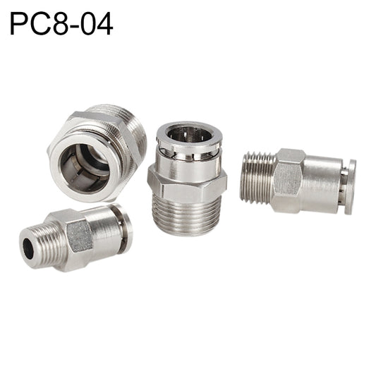 PC8-04 LAIZE Nickel Plated Copper Male Thread Straight Pneumatic Quick Connector -  by LAIZE | Online Shopping UK | buy2fix