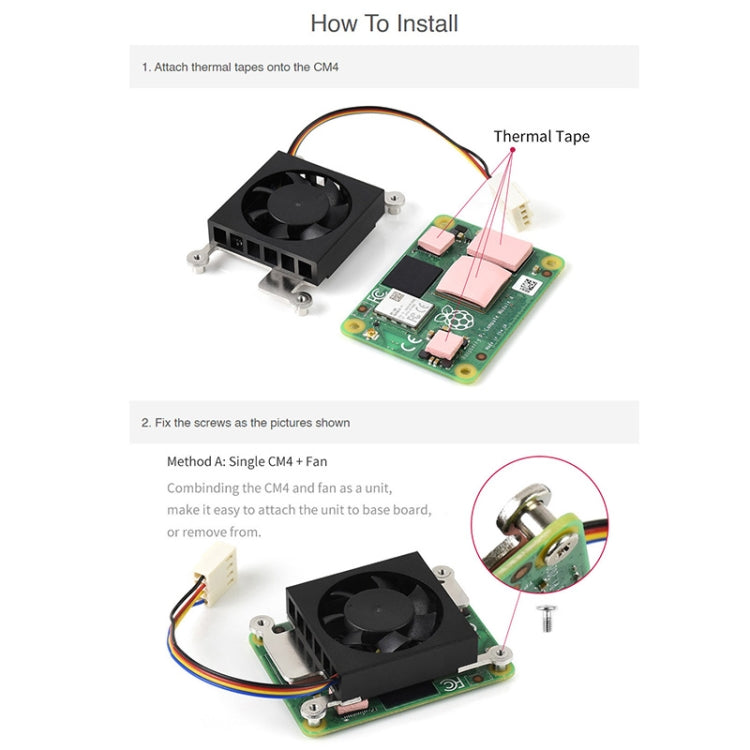 Waveshare Dedicated 3007 Cooling Fan for Raspberry Pi Compute Module 4 CM4, Power Supply:12V - Other Accessories by WAVESHARE | Online Shopping UK | buy2fix