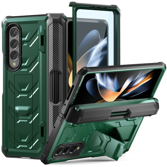 For Samsung Galaxy Z Fold4 5G SM-F936 Armored All-inclusive Shockproof Folding Phone Case(Green) - Galaxy Z Fold4 5G Cases by buy2fix | Online Shopping UK | buy2fix