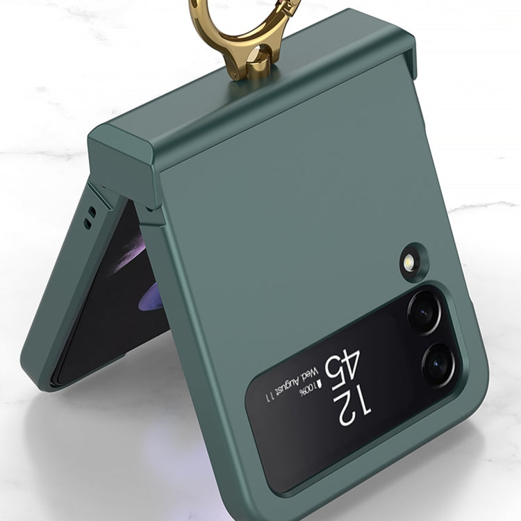 For Samsung Galaxy Z Flip4 GKK Ultrathin Hinge Full Coverage Phone Case with Ring Holder(Green) - Galaxy Z Flip4 5G Cases by GKK | Online Shopping UK | buy2fix