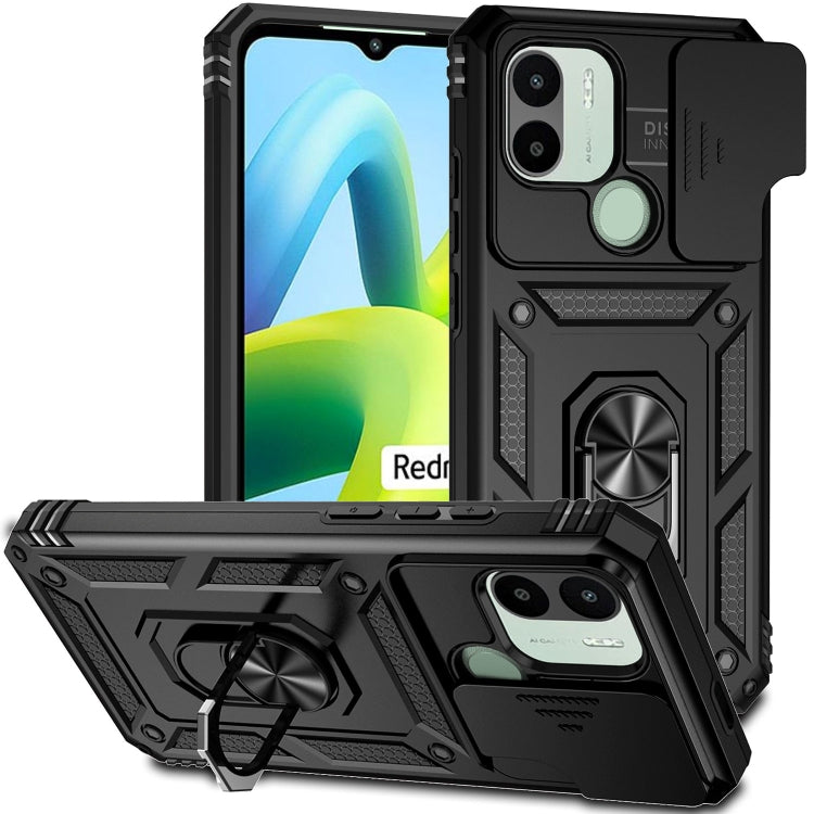 For Xiaomi Redmi A1/A1+ Sliding Camshield Holder Phone Case(Black) - Xiaomi Cases by buy2fix | Online Shopping UK | buy2fix