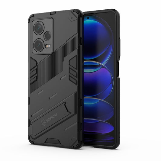 For Xiaomi Redmi Note 12 Pro+ China Punk Armor 2 in 1 PC + TPU Phone Case with Invisible Holder(Black) - Note 12 Pro+ Cases by buy2fix | Online Shopping UK | buy2fix