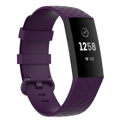 Color Buckle TPU Wrist Strap Watch Band for Fitbit Charge 4 / Charge 3 / Charge 3 SE, Size: S(Dark Purple) - Smart Wear by buy2fix | Online Shopping UK | buy2fix