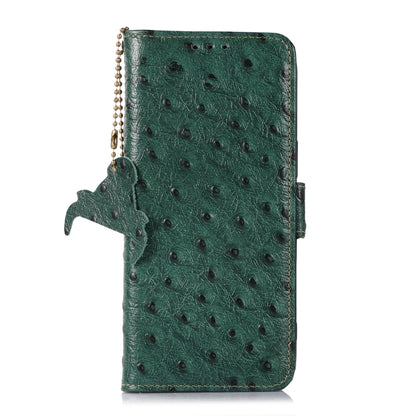 For Nokia X30 5G Ostrich Pattern Genuine Leather RFID Phone Case(Green) - Nokia Cases by buy2fix | Online Shopping UK | buy2fix