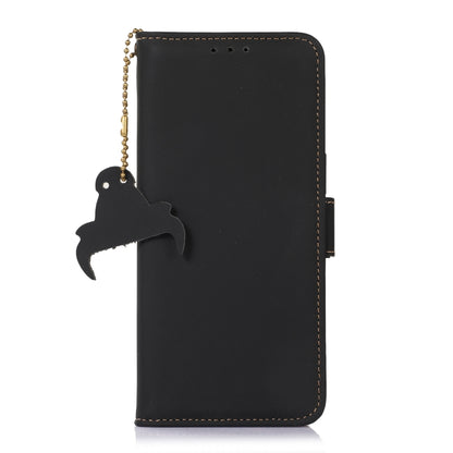 For Google Pixel 7 Pro Genuine Leather Magnetic RFID Leather Phone Case(Black) - Google Cases by buy2fix | Online Shopping UK | buy2fix