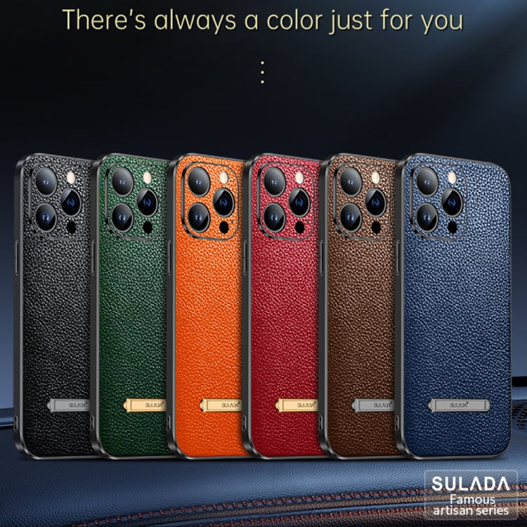 For iPhone 13 Pro Max SULADA Invisible Bracket Leather Back Cover Phone Case(Orange) - iPhone 13 Pro Max Cases by SULADA | Online Shopping UK | buy2fix