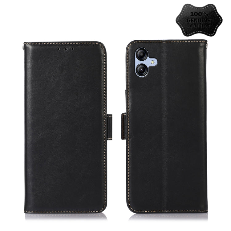 For Samsung Galaxy A04e Crazy Horse Top Layer Cowhide Leather Phone Case(Black) - Galaxy Phone Cases by buy2fix | Online Shopping UK | buy2fix