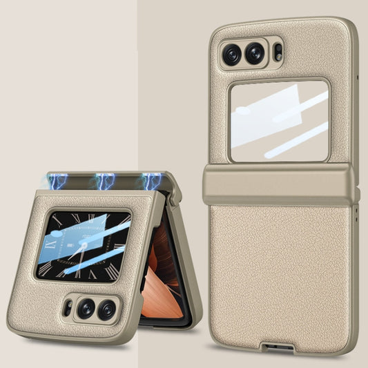 For Motorola Razr 2022 GKK Magnetic Folding Shockproof Leather Phone Case(Gold) - Motorola Cases by GKK | Online Shopping UK | buy2fix