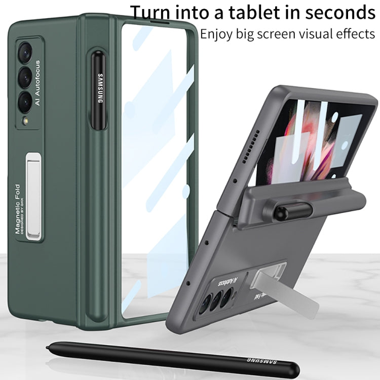 For Samsung Galaxy Z Fold3 5G GKK Full Coverage Magnetic Fold Hinge Shockproof Phone Case with Pen Slots(Grey) - Galaxy Phone Cases by GKK | Online Shopping UK | buy2fix