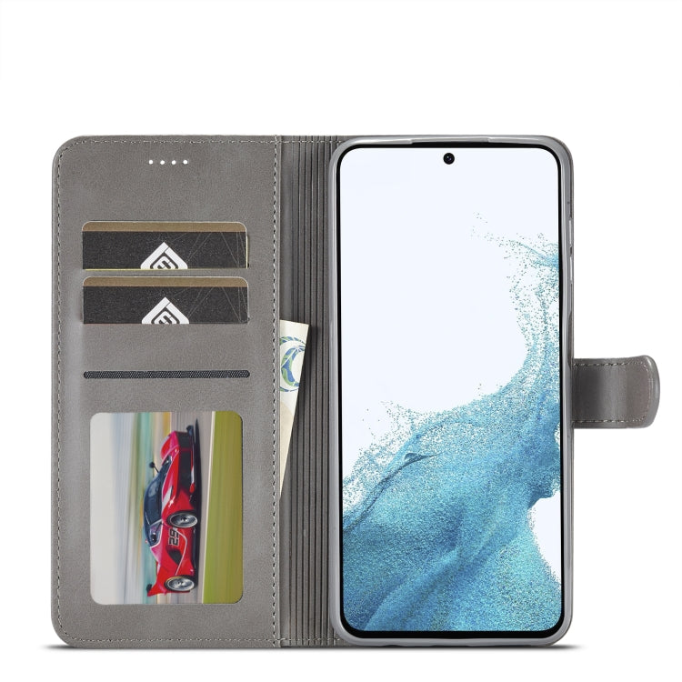 For Samsung Galaxy A54 5G LC.IMEEKE Calf Texture Leather Phone Case(Grey) - Galaxy Phone Cases by LC.IMEEKE | Online Shopping UK | buy2fix