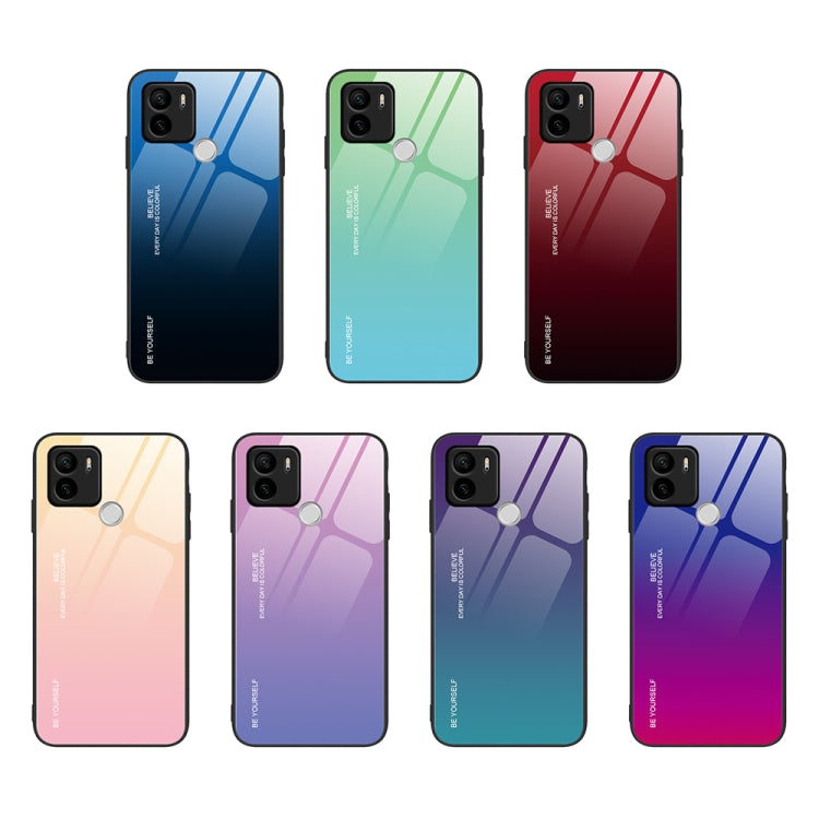 For Xiaomi Redmi A1+ Gradient Color Glass Phone Case(Blue Black) - Xiaomi Cases by buy2fix | Online Shopping UK | buy2fix