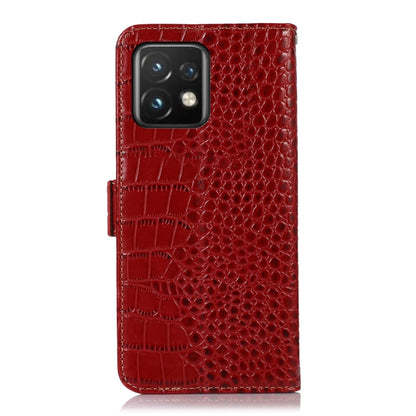 For Motorola Moto X40 Pro Crocodile Top Layer Cowhide Leather Phone Case(Red) - Motorola Cases by buy2fix | Online Shopping UK | buy2fix