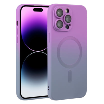 For iPhone 14 Pro Max Liquid TPU Silicone Gradient MagSafe Phone Case(Purple) - iPhone 14 Pro Max Cases by buy2fix | Online Shopping UK | buy2fix