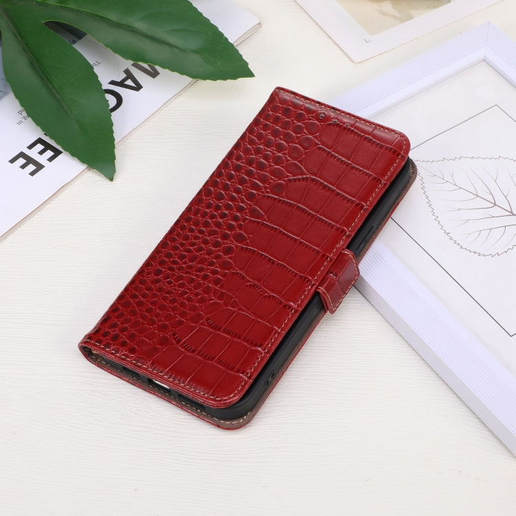 For OnePlus 11 5G Crocodile Top Layer Cowhide RFID Leather Phone Case(Red) - OnePlus Cases by buy2fix | Online Shopping UK | buy2fix