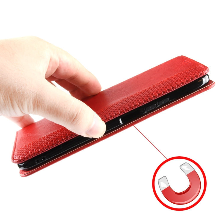 For OnePlus 11 5G Magnetic Buckle Retro Texture Leather Phone Case(Red) - OnePlus Cases by buy2fix | Online Shopping UK | buy2fix
