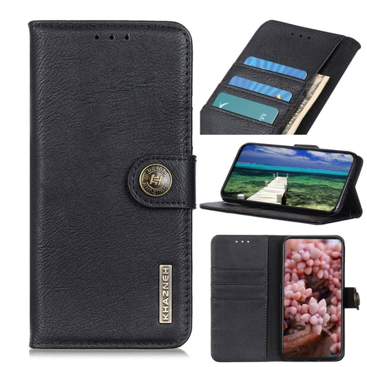 For Xiaomi Redmi 11A / 12C KHAZNEH Cowhide Texture Flip Leather Phone Case(Black) - Xiaomi Cases by buy2fix | Online Shopping UK | buy2fix