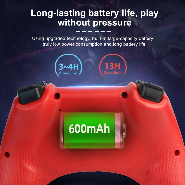 398 Bluetooth 5.0 Wireless Game Controller for PS4 / PC / Android(Red) - Gamepads by buy2fix | Online Shopping UK | buy2fix