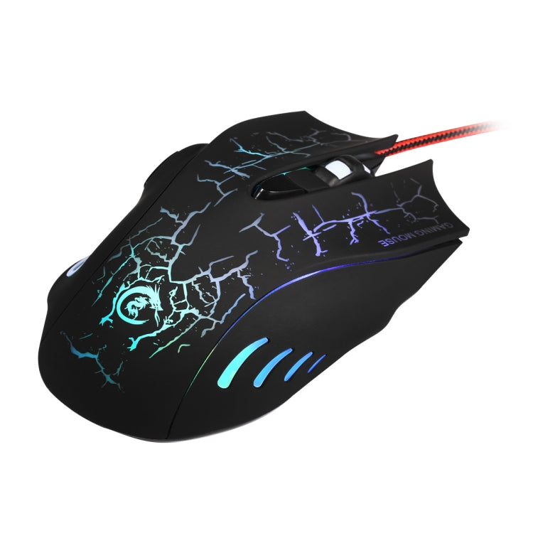 HXSJ A888B 6-keys Crackle Colorful Lighting Wired Gaming Mouse(Black) -  by HXSJ | Online Shopping UK | buy2fix