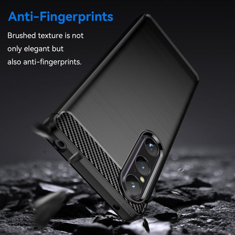 For Sony Xperia 1 V Brushed Texture Carbon Fiber TPU Phone Case(Black) - Sony Cases by buy2fix | Online Shopping UK | buy2fix