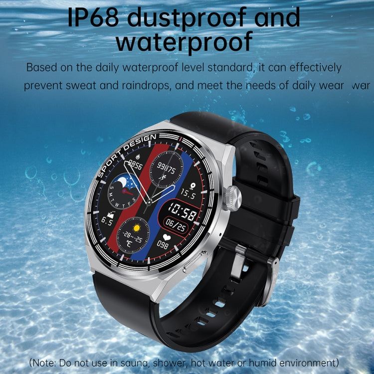 HDT 3 Max 1.6 inch Leather Band IP67 Waterproof Smart Watch Support Bluetooth Call / NFC(Silver) - Smart Wear by buy2fix | Online Shopping UK | buy2fix