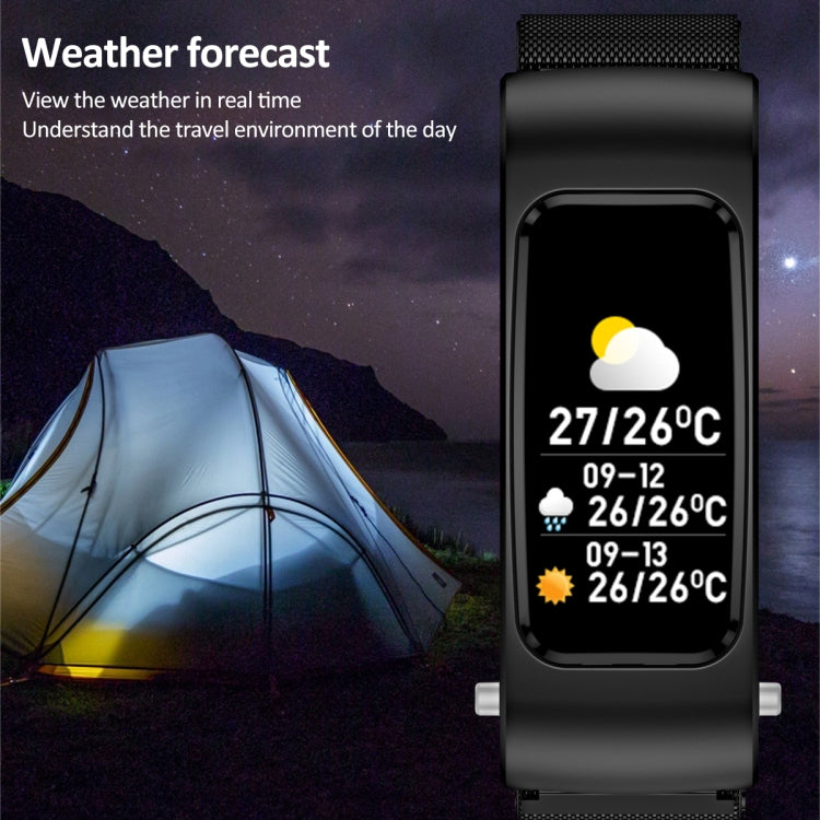 K60 1.08 inch Leather Band Earphone Detachable Life Waterproof Smart Watch Support Bluetooth Call(Black Silver) - Smart Wear by buy2fix | Online Shopping UK | buy2fix
