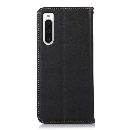 For Sony Xperia 10 V KHAZNEH Nappa Top Layer Cowhide Leather Phone Case(Black) - Sony Cases by buy2fix | Online Shopping UK | buy2fix